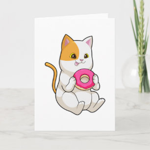 Katt som äter munk kort