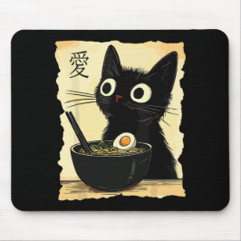 Katt som äter ramen musmatta