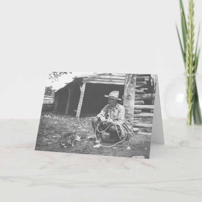 Katt som äter upp en kaffekanna. kort (Framsida)