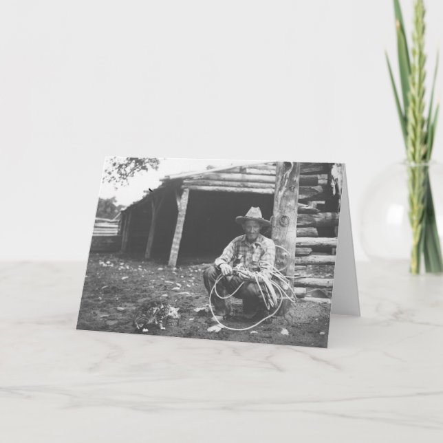 Katt som äter ut ur en kaffecan kort (Framsida)