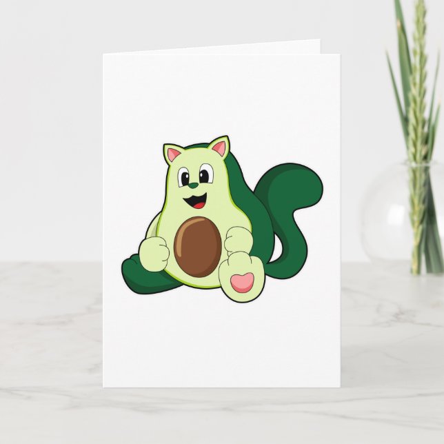 Katt som Avokado Kort (Framsida)