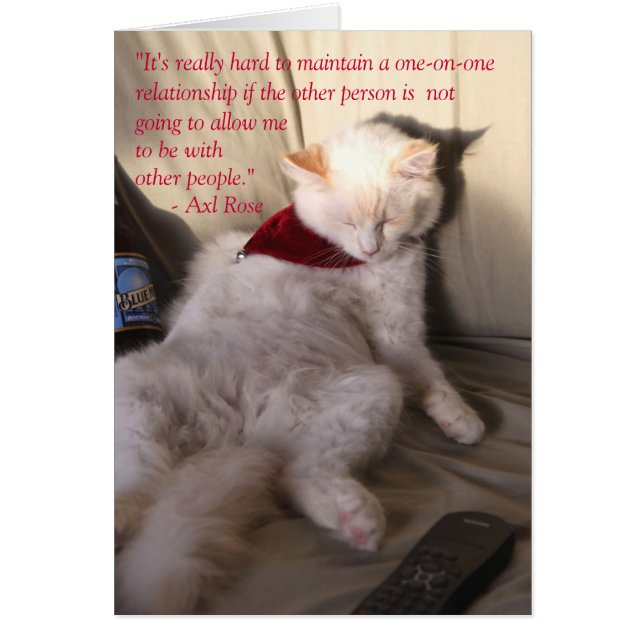 Katt som Axl Ro på monogami: Hälsningskort (Framsidan)