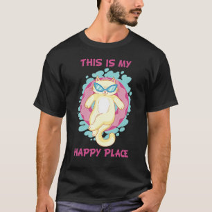 Katt som badar avkopplande simhoppsring sommarlov t shirt