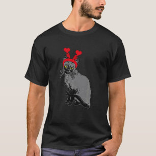 Katt som bär Heart Bopper-hårband Tillbehör Valent T Shirt