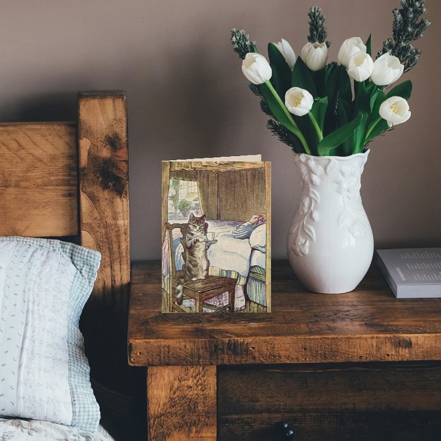 Katt som betjänar Tea - Beatrix Potter kommer bra  Kort (Skapare uppladdad)