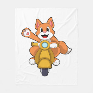 Katt som Biker med Scooter.PNG Fleecefilt