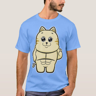 Katt som bodjobyggder med sex förpackningar t shirt