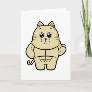 Katt som BodyBuilder med sex paket Kort