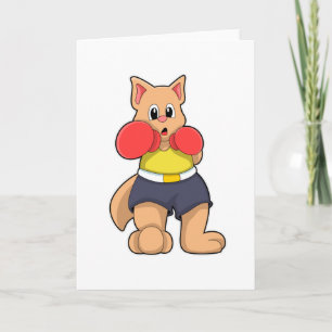 Katt som boxare på boxning kort