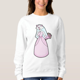 Katt som brud med blomsterknippe t shirt