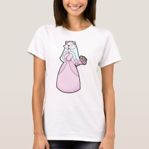 Katt som brud med bukett blommor t shirt