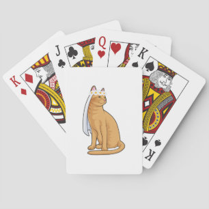 Katt som brud med slöja casinokort