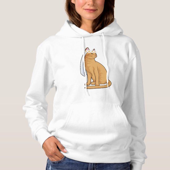 Katt som brud med slöja t shirt (Framsida)