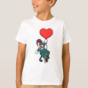 Katt som brudgum med hjärtballong t shirt