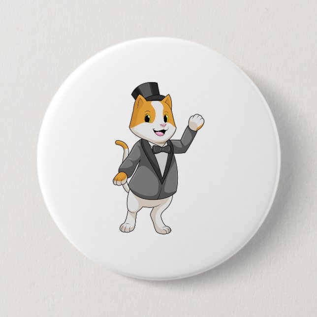 Katt som brudgumme med band knapp (Framsida)