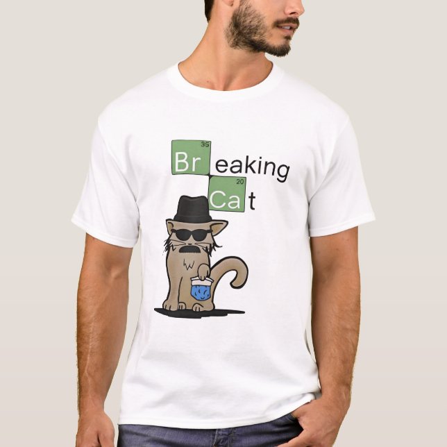 Katt som bryter KATTNYHETER SOM BRYTER T Shirt (Framsida)