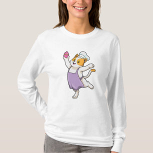Katt som Cook med kokning apron och Muffin T Shirt
