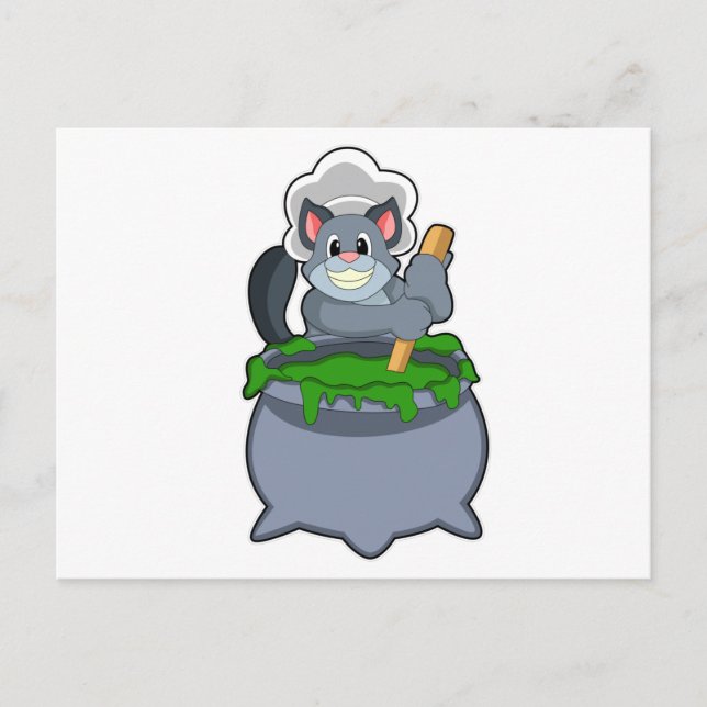 Katt som Cook med Magic-potion Vykort (Framsida)