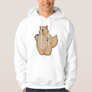 Katt som Dart-spelare med mörka Hoodie