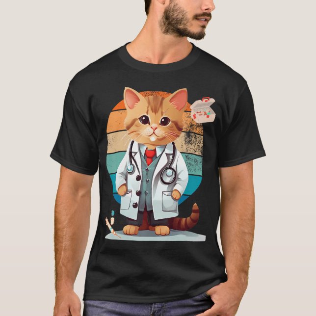 Katt som Doktor T Shirt (Framsida)