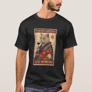 Katt som dricker cocktail t shirt