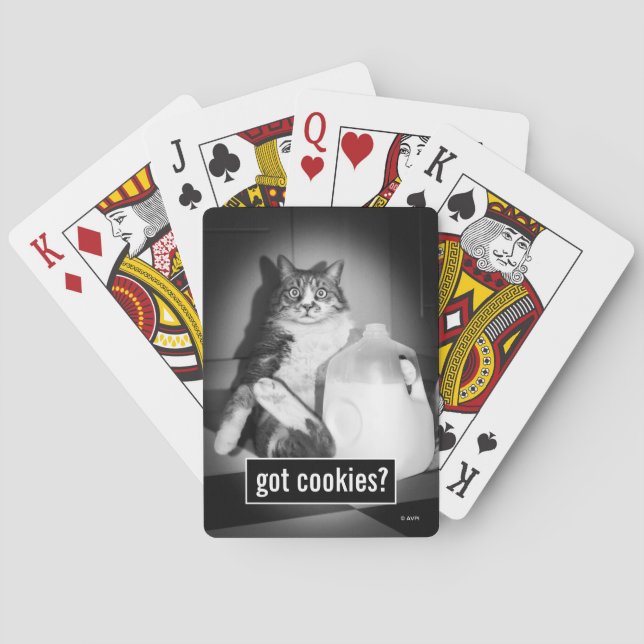 Katt som dricker Mjölk från sot Casinokort (Baksidan)