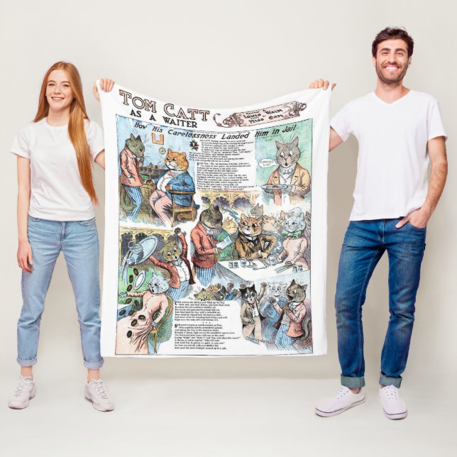 Katt som en servitör, Louis Wain Fleecefilt (På plats)