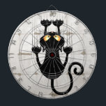 Katt som faller ner roligt tecknade figurer darttavla<br><div class="desc">Roligt Black Cat-Tecknaden Fallar ner en mur - eller en ridå - och spottar allt! Ursprungligen Skapat på Vector Graphic Art Technique. Design Copyright BluedarkArt ChameleonArt.</div>