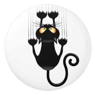 Katt som faller ner roligt tecknade figurer knopp