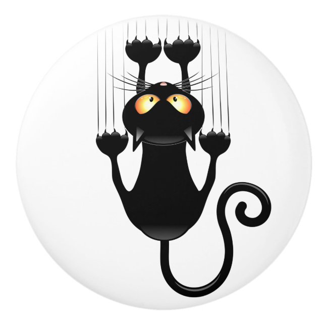 Katt som faller ner roligt tecknade figurer knopp (Framsidan)