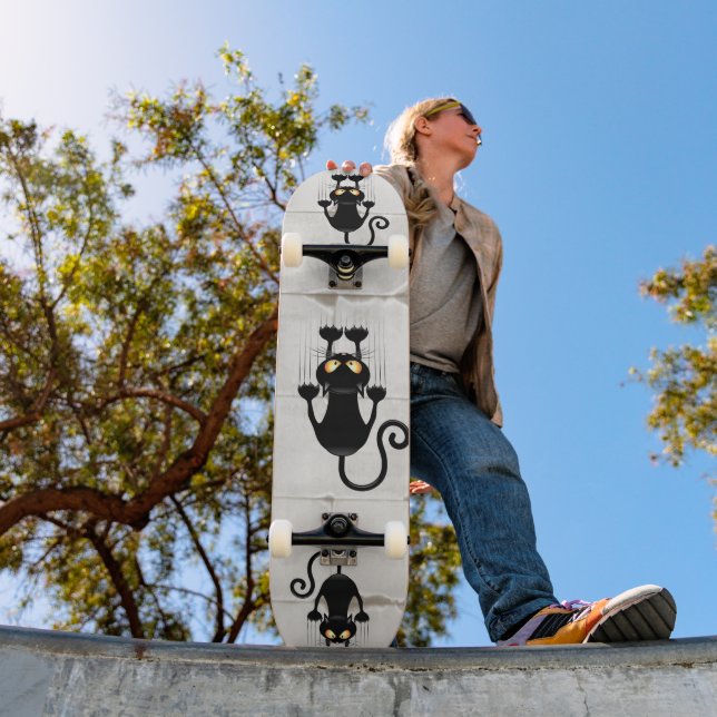 Katt som faller ner roligt tecknade figurer mini skateboard bräda 18,5 cm (Utomhus 1)