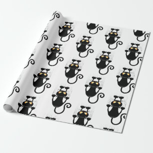 Katt som faller ner roligt tecknade figurer presentpapper