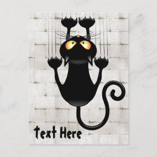 Katt som faller ner roligt tecknade figurer vykort