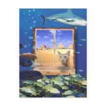 Katt som fångar fisk under havet