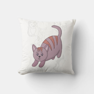 Katt som får redo att hoppa över täcket för duntäc kudde