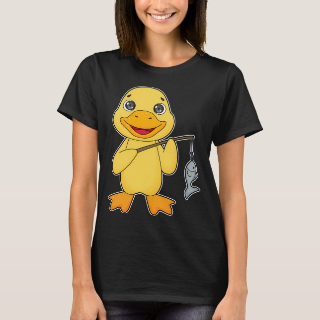 Katt som Fiskare med Fiskespö & Fisk T Shirt (Framsida)