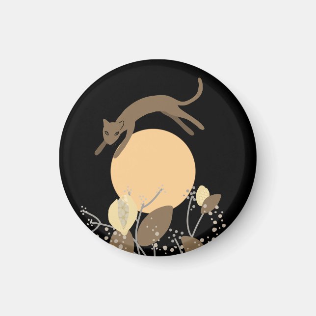 Katt som flyger över måne 2 magnet (Framsidan)