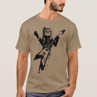 Katt som flyger till Guitar Musician Cat Lover T Shirt