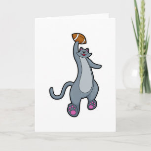 Katt som fotbollsspelare med fotboll kort