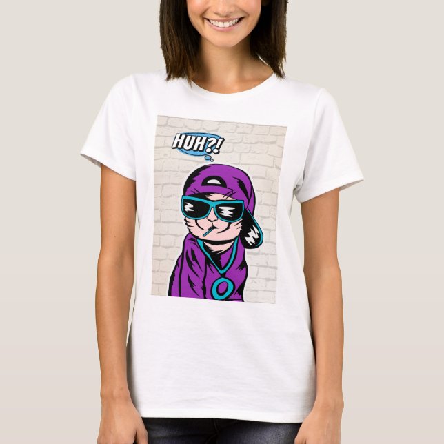 Katt som frågar t shirt (Framsida)