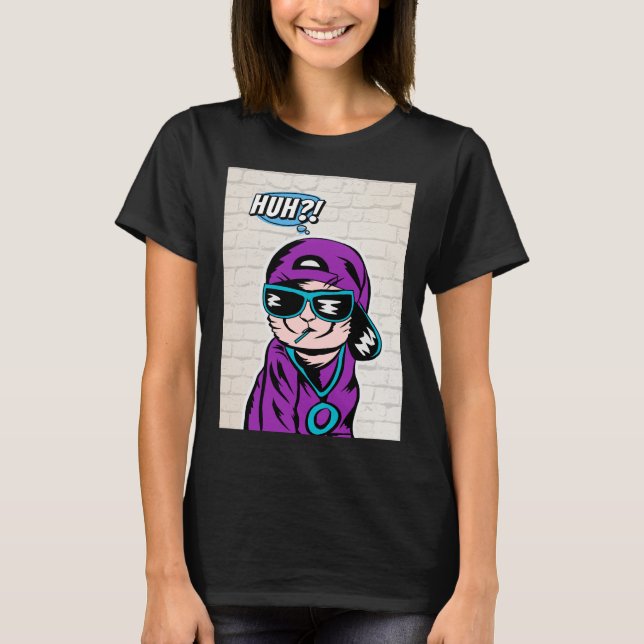 Katt som frågar t shirt (Framsida)