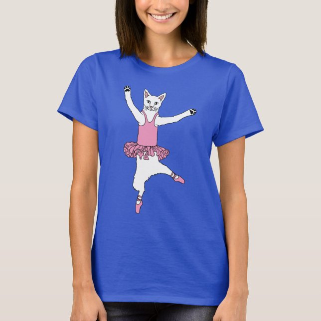 Katt som gör balett t-shirt (Framsida)