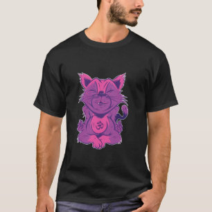 Katt som gör yoga lotusposition rolig meditationsg t shirt