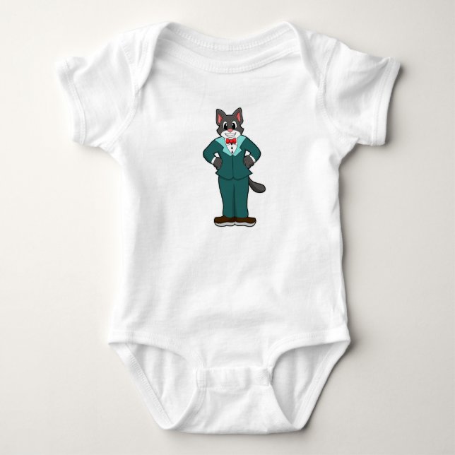 Katt som Groom med Kostym och menyfliksområdet T Shirt (Framsida)