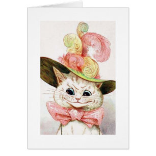 Katt som ha på sig en hatt, Louis Wain Hälsningskort