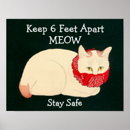 Katt som håller 6 fot åtskilt poster