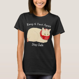 Katt som håller 6 fot åtskilt t shirt