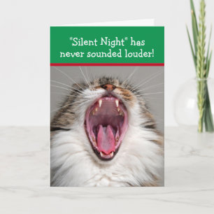 Katt som högljutt sjunger "Stilla natt" jul Kort