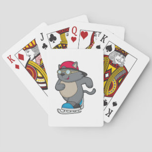 Katt som isfisk Skater med isskal Casinokort