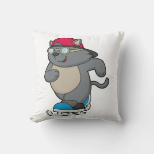 Katt som isfisk Skater med isskal Kudde